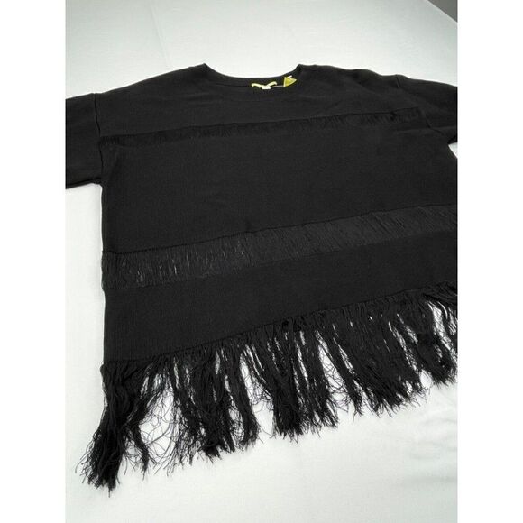 Gianni Bini Black Malcolm Fringe Sweater Stardust NEW - Picture 3 of 7